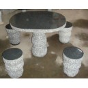 Stone table and stone bench